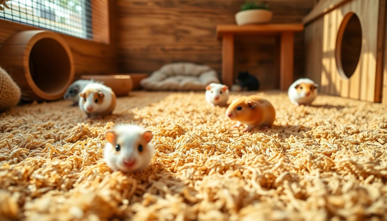 Nagermatte aus Hanf in einem gemütlichen Kleintier Gehege für optimale Tierhaltung.