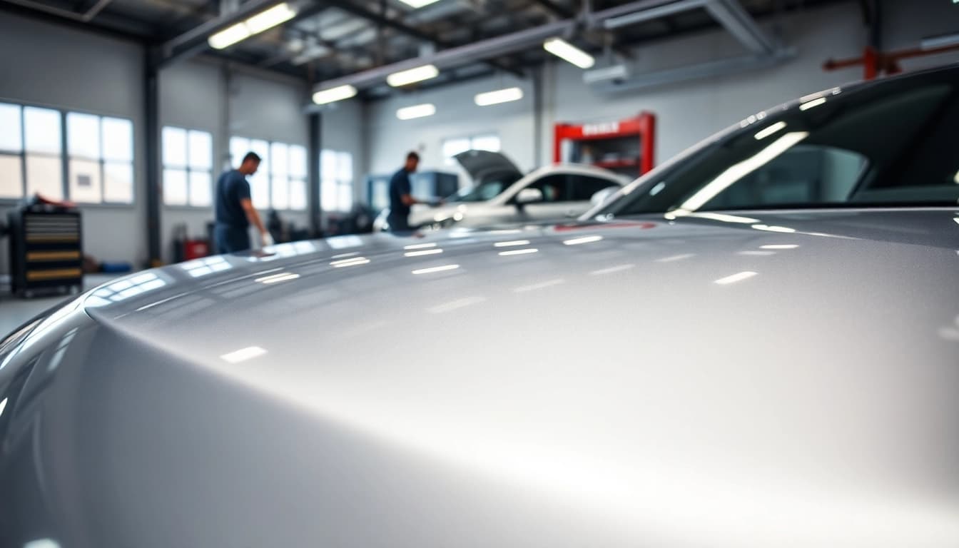Xpel München - Hochwertige Lackschutzfolie auf einem Fahrzeug in einer modernen Garage.