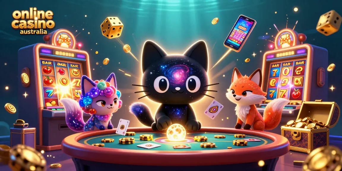 Engage with thrilling gameplay at online casino australia with fantastical characters and vibrant casino elements.
