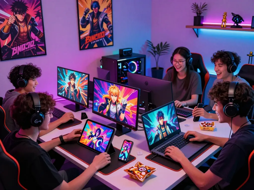 Engaging players discovering free sex game experiences across multiple devices in a vibrant gaming atmosphere.