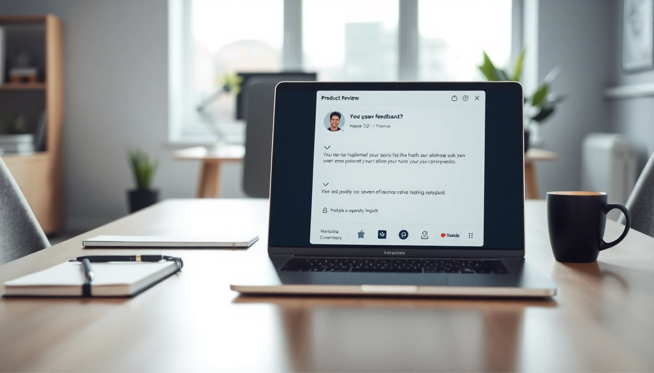 Evodrop Erfahrung in einer Nutzerbewertung, dargestellt durch einen Laptop, der positives Feedback zeigt.