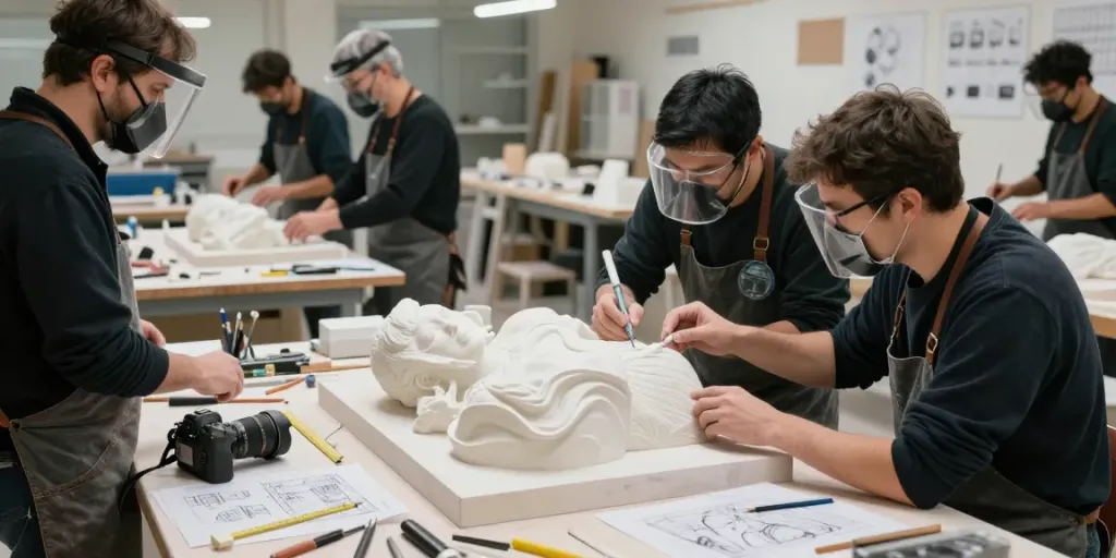 Professionelle Gusstechnik im Prototypenbau: Künstler bei der Skulpturenreproduktion