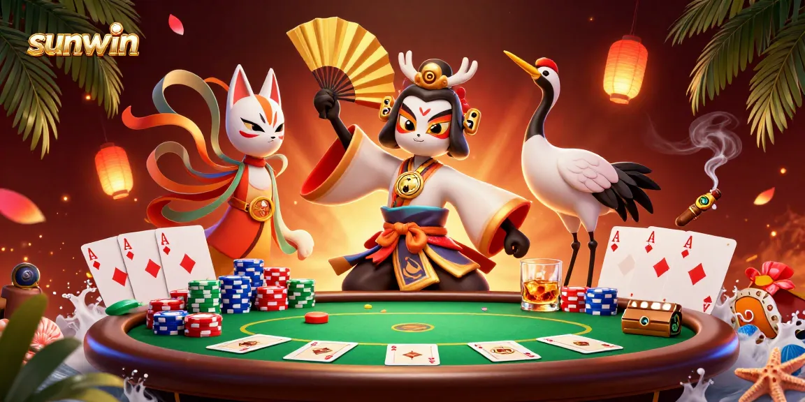 Engage with top poker action at sunwin with vibrant characters and lively gameplay elements.