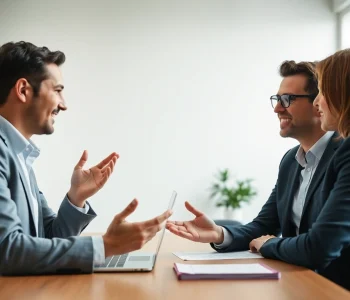 Headhunter Schweiz in einem professionellen Gespräch mit einem Kandidaten, der fokussiert agiert.