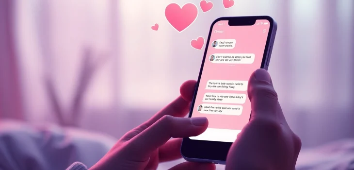 Engaging scene of ai sexting showing a user interacting with a chatbot on a smartphone.