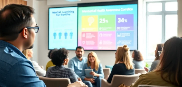 Engaged participants at a mental health awareness workshop sharing insights and experiences.