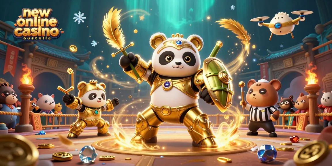 Experience exciting wins at the new online casino Australia, featuring a vibrant 3D gaming scene.
